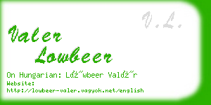 valer lowbeer business card